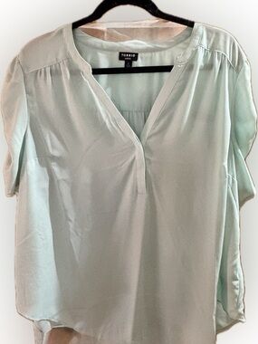 torrid Mint Split V-Neck Short Sleeve Blouse